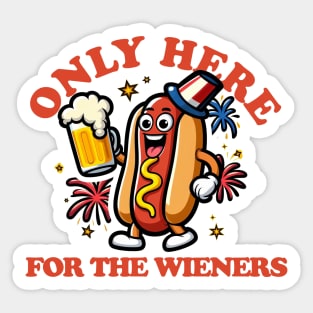 Only Here For The Wieners Sticker